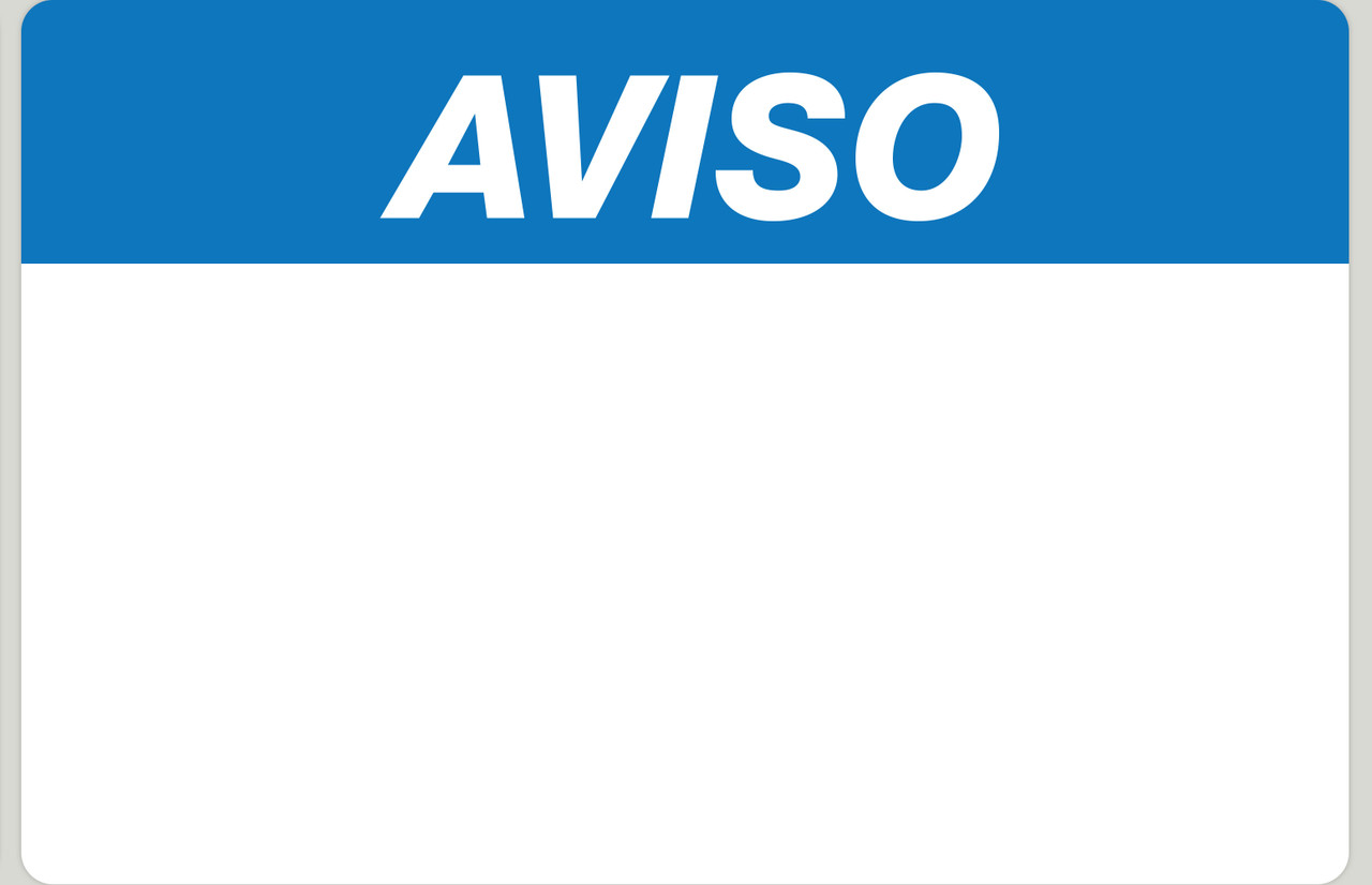 LabelTac 4 and Pro Model Aviso (Notice) Die-Cut Label Roll
